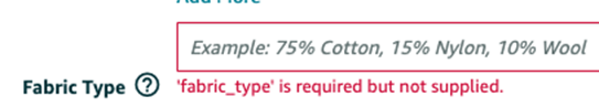 If you sell in the Apparel category, make sure your Fabric Type field is updated accordingly.